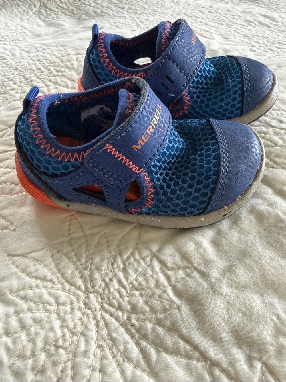 Merrell Kids Blue and Orange Mesh Sandals
